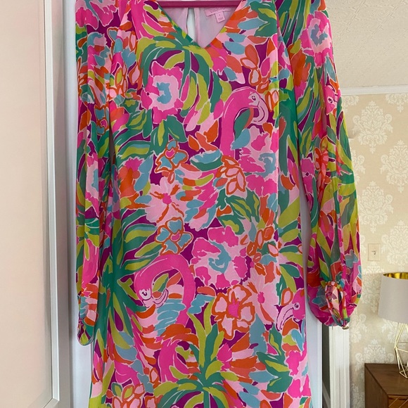 Lilly Pulitzer Flamingo Print Dress - Picture 2 of 8